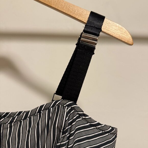 NWT By Anthropologie Black & White Stripe Square-Neck Asymmetric Romper Dress S - Picture 10 of 16